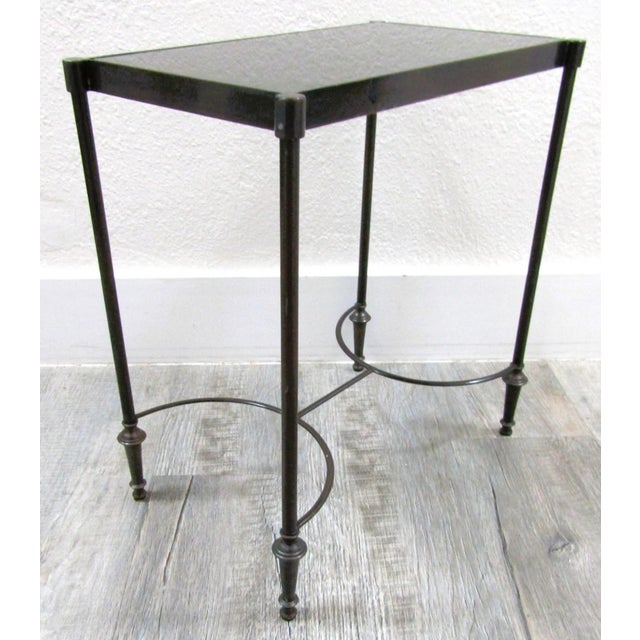 Vintage Rectangular Bronze and Black Granite Top 18" Tall Drink Table For Sale - Image 11 of 18