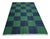 Textile Handmade Woolen Flat Weave Rug, Forest Green and Greyish Blue Checker Board Dhurrie - 5'x8' For Sale - Image 7 of 12