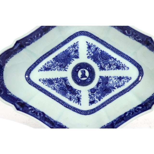 Chinese Export Porcelain Crested Blue Fitzhugh Tazzas- The Kiddell or Alexander Family For Sale - Image 4 of 11
