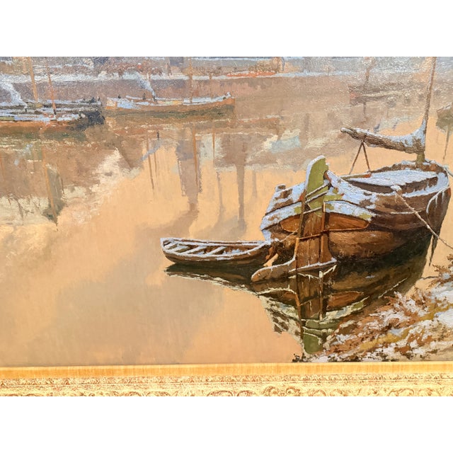 Monumental Paul Leduc Seine River Winter Paris Landscape C. 1911 For Sale - Image 13 of 18