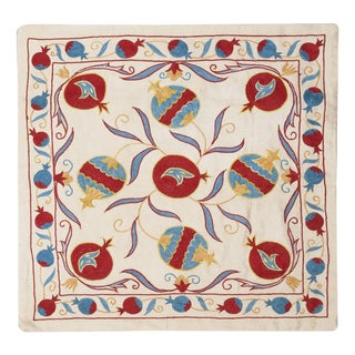 20"x20" All Silk Embroidered Pillow Cover. Handmade Cushion Cover. Accent Pillow For Sale