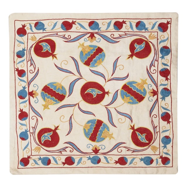 20"x20" All Silk Embroidered Pillow Cover. Handmade Cushion Cover. Accent Pillow For Sale