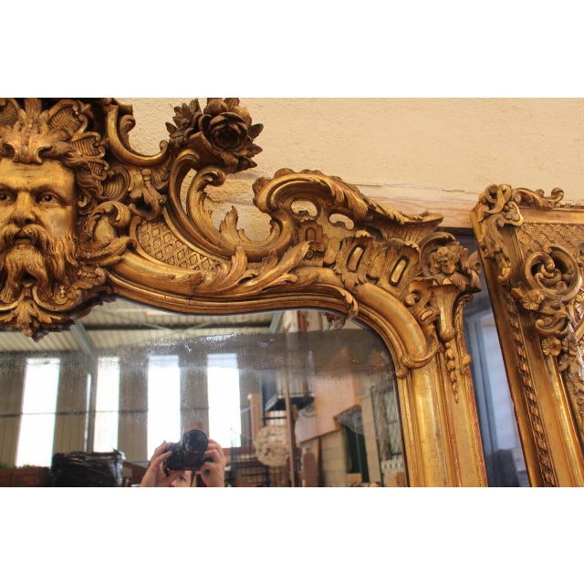 Large Giltwood Mirror, 19th Century For Sale - Image 5 of 13