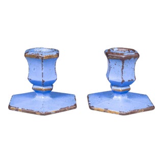 Vintage Solid Steel Candlestick Holders c.1940 For Sale