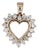 0.36ctw Diamond Open Heart Pendant 14k Yellow Gold Small Drop For Sale