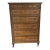 1920s French Louis XVI Style Tall Chest With Book Matched Walnut Veneer and Brass Accents For Sale