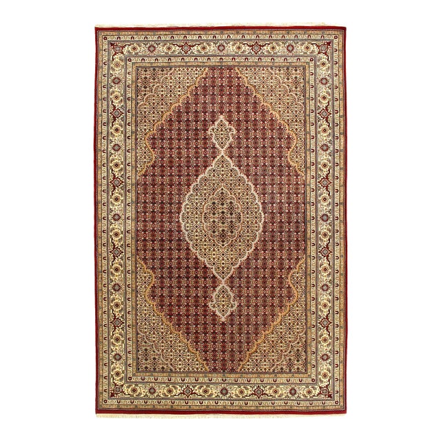 Pasargad DC Genuine Tabriz Fish Design Silk & Wool Pile Rug For Sale