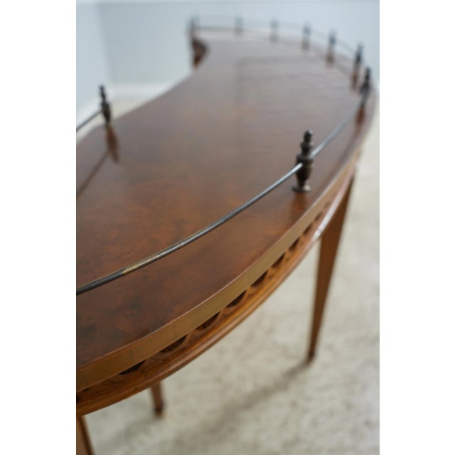 Vintage Burl Walnut Curved Wine Sommelier Serving Table For Sale - Image 9 of 12