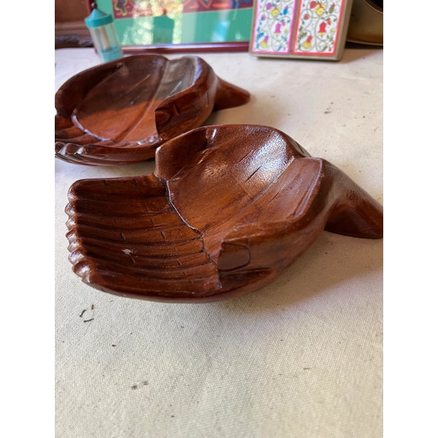 Wood Trio of Wooden Offering Hands Bowls, 1970s For Sale - Image 7 of 10