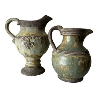 Vintage Pitchers in the Style of Roger Guerìn- A Pair For Sale