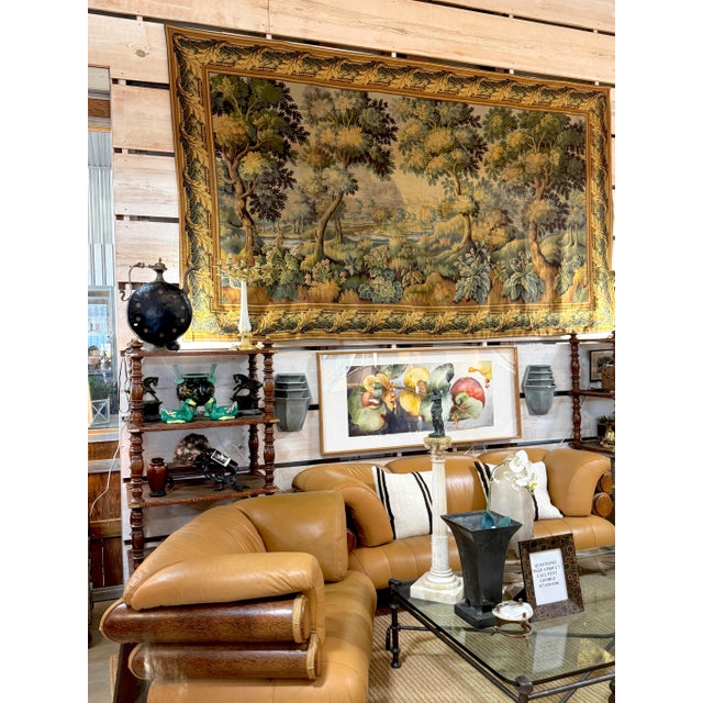 Monumental French Aubusson-Style Verdure Tapestry by Les Tapisseries d’Halluin For Sale - Image 12 of 18