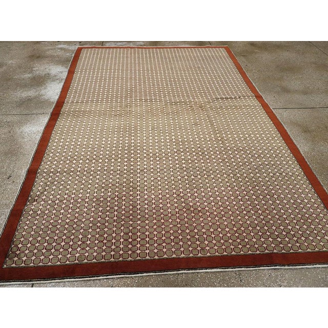 Taupe Galerie Shabab Collection Mid-20th Century Mid-20th Century Turkish Sivas Deco Rug For Sale - Image 8 of 10