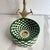 Green Bohemian Check Paint Vessel Sink with Brass Drain For Sale - Image 4 of 8