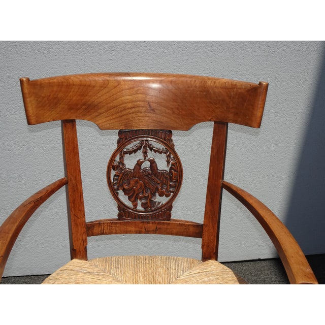 1950s 1950s Vintage French Country Carved Lovebirds Backrest Accent Chair For Sale - Image 5 of 12
