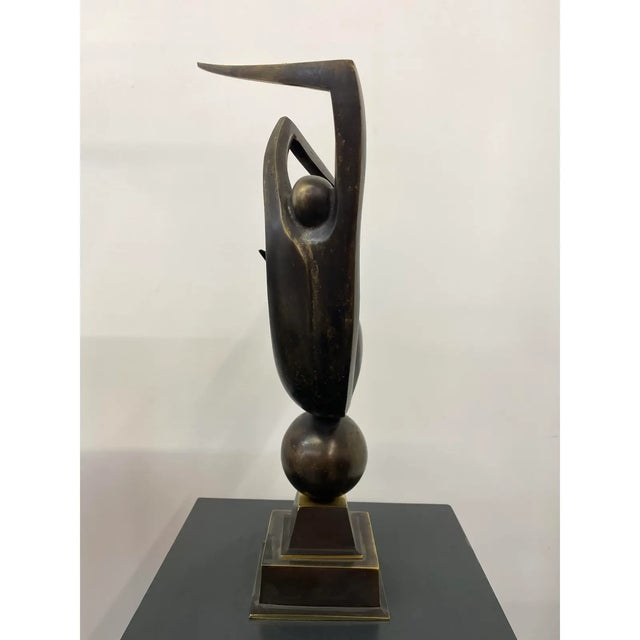 2010s "Levitation" Contemporary Abstract Figurative Bronze Sculpture For Sale - Image 5 of 7