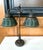 Early 20th Century Rare Green Linenfold Double Student Table Lamp Tiffany Studio For Sale - Image 5 of 18