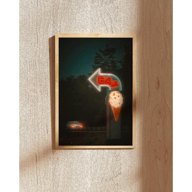 Mid-Century Modern Film Photograph Fine Art - Eat Ice Cream Neon Sign, Pittsburgh, Pennsylvania For Sale - Image 3 of 3