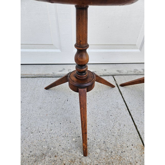 Vintage Wooden Spindle Adjustable Floor Candle Stands For Sale - Image 13 of 15