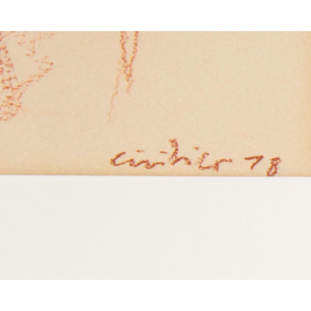1978 Signed Pastel and Watercolor Drawing of a Nude Figure by Bruno Civitico For Sale - Image 4 of 8