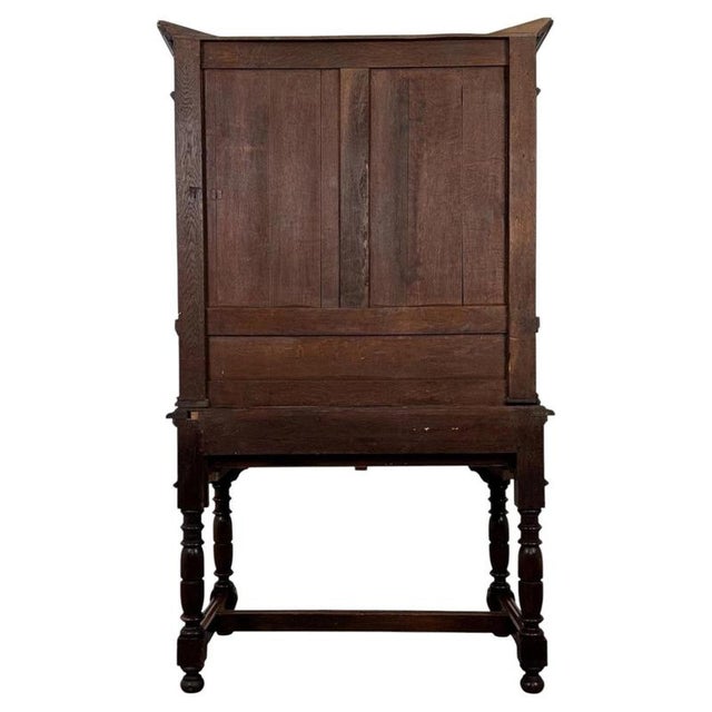 Copper 19th Century Jacobean Revival Copper and Oak Cabinet For Sale - Image 8 of 11