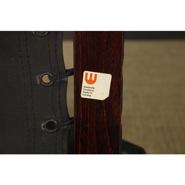 Vintage Mid-Century Norwegian Rosewood "Siesta" Leather Sling Lounge Chair, by Ingmar Relling for Westnofa For Sale - Image 16 of 16