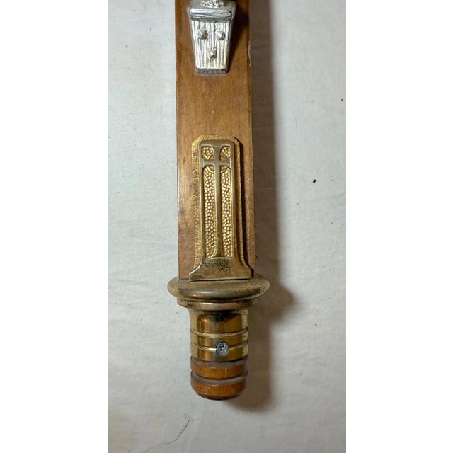 Large Vintage Church Used Wood Brass Ceremonial Processional Crucifix Cross For Sale - Image 9 of 13