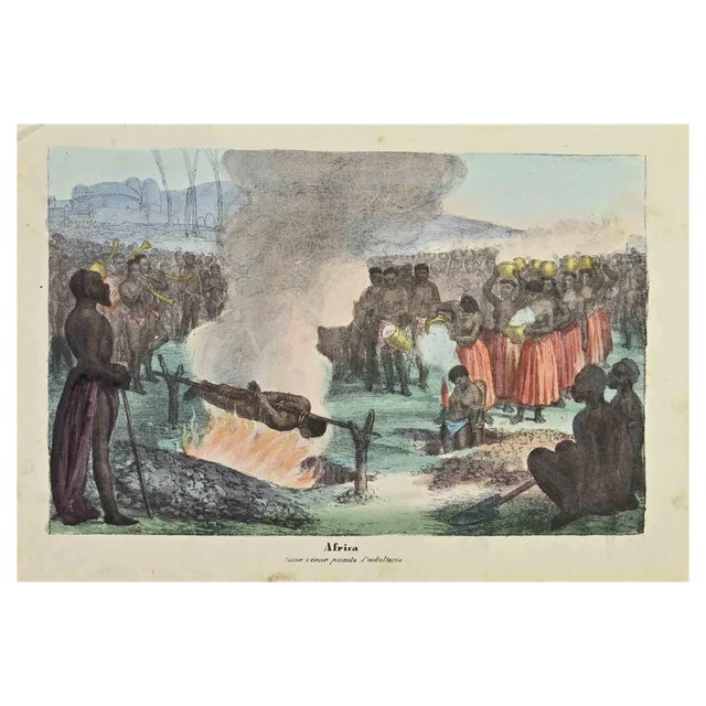 Auguste Wahlen, Ancient African Customs, Lithograph, 1844 For Sale