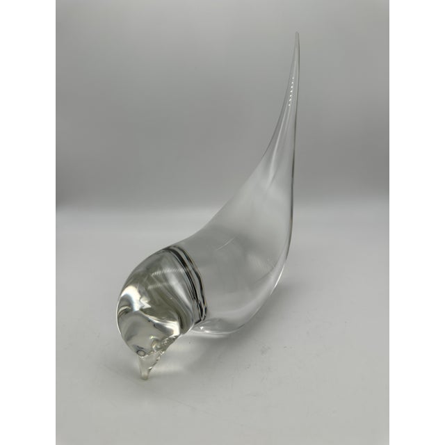 Livio Seguso Seguso Italian Murano Clear Art Glass Bird Figurine For Sale - Image 4 of 6