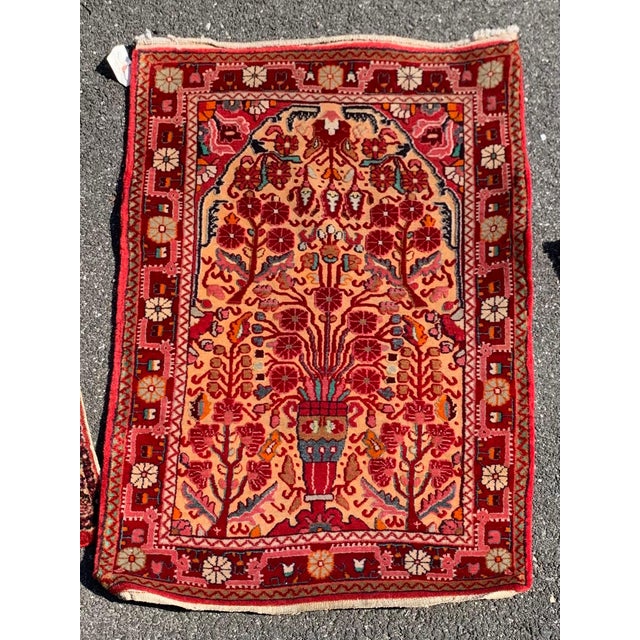 Pristine Antique Embroidered Sarouk dating from the 1920s measuring 2 x 3 ft.