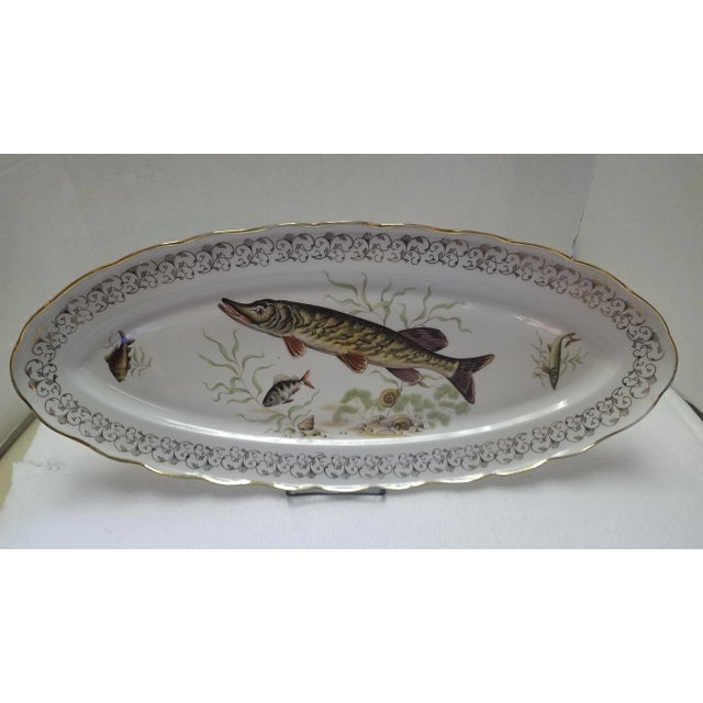 1960s French Hand-Painted Porcelain Fish Platter For Sale - Image 10 of 10