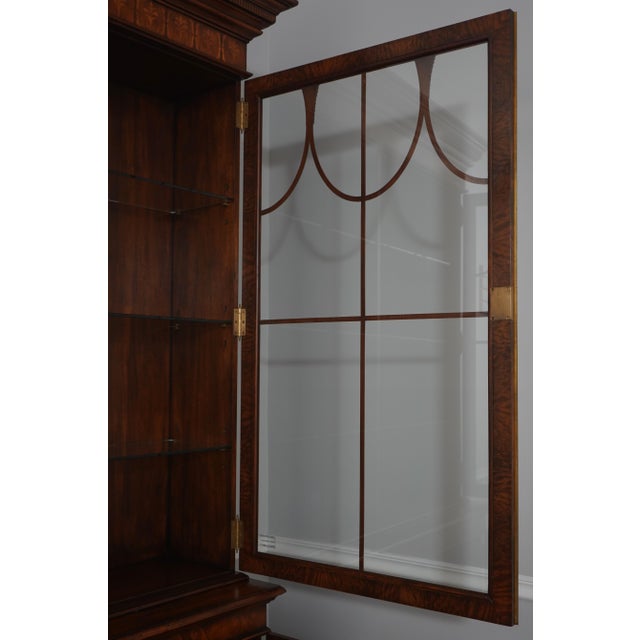 2010s Theodore Alexander Inlaid Mahogany Large China Cabinet For Sale - Image 5 of 18