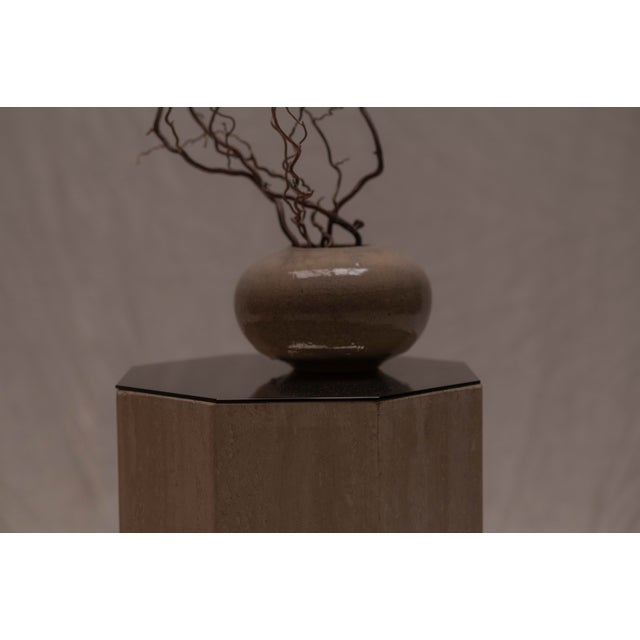Vintage Italian Travertine Pedestals, 1970s, Set of 2 For Sale - Image 9 of 11