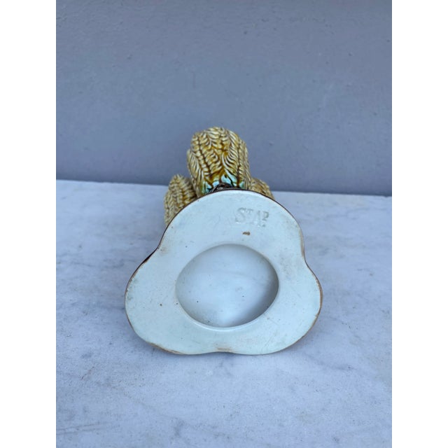 French Majolica Triple Wheat Vase Saint Amand, Circa 1890 For Sale - Image 4 of 5