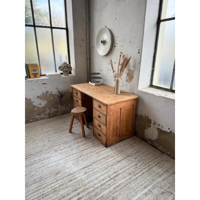 Pine Workshop Desk, 1950s For Sale - Image 4 of 18