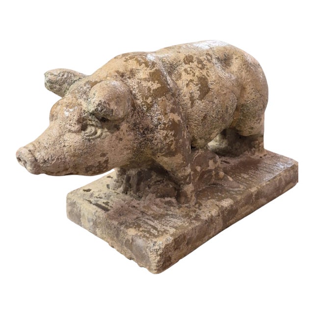 1970s Hand-Crafted Petite Stone Pigs, Garden Ornament For Sale