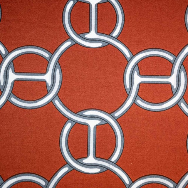 Set of Round Back Chairs Upholstered in Hermes Fabric, 1970s For Sale - Image 9 of 11