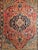 Textile Vintage Persian Sarouk Area Rug, Handwoven Floral Design, Red & Turquoise, 4’ X 5’ For Sale - Image 7 of 12