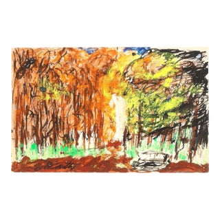 Original Signed Justin McCarthy "Untitled" Forest Painting For Sale