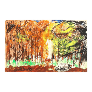 Original Signed Justin McCarthy "Untitled" Forest Painting