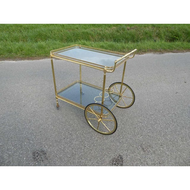 Neoclassical French Brass Serving Trolley, 1960s For Sale - Image 6 of 6