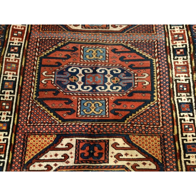 Red Late 19th Century Karachov Kazak Rug For Sale - Image 8 of 12