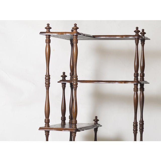 Rococo Mahogany Corner Bookcase, France, 1940s For Sale - Image 3 of 15