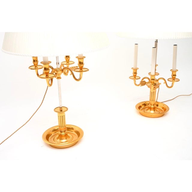 1960s French Brass Bouillotte Table Lamps, 1960, Set of 2 For Sale - Image 5 of 11