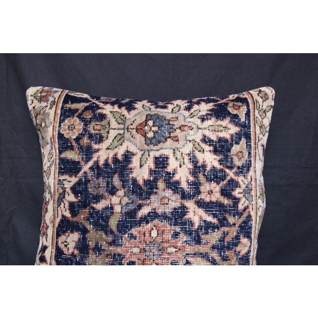 Handmade Vintage Navy-Blue Rug Pillow Cover -20'' X 20'' For Sale - Image 4 of 13
