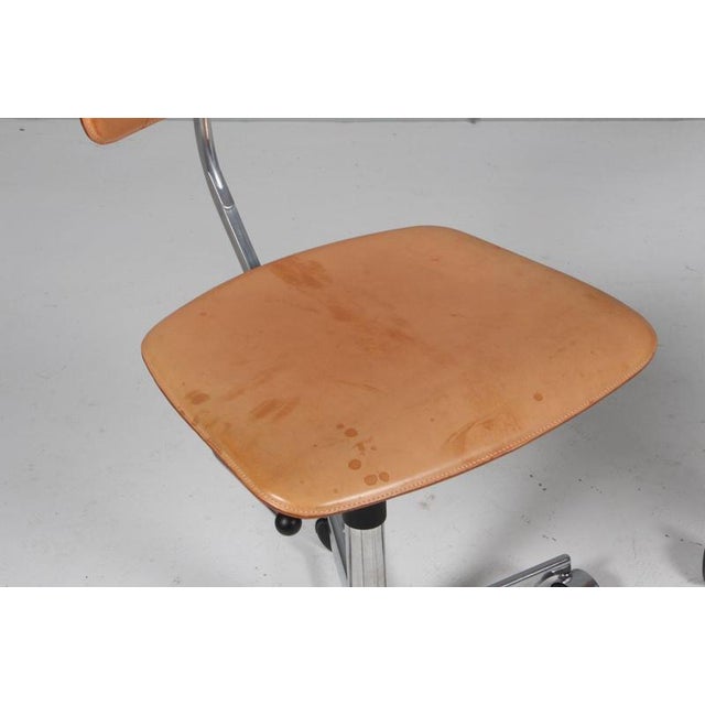 1960s Danish Kevi Office Chair in Butthide Leather attributed to Jørgen Rasmussen, 1960s For Sale - Image 5 of 10