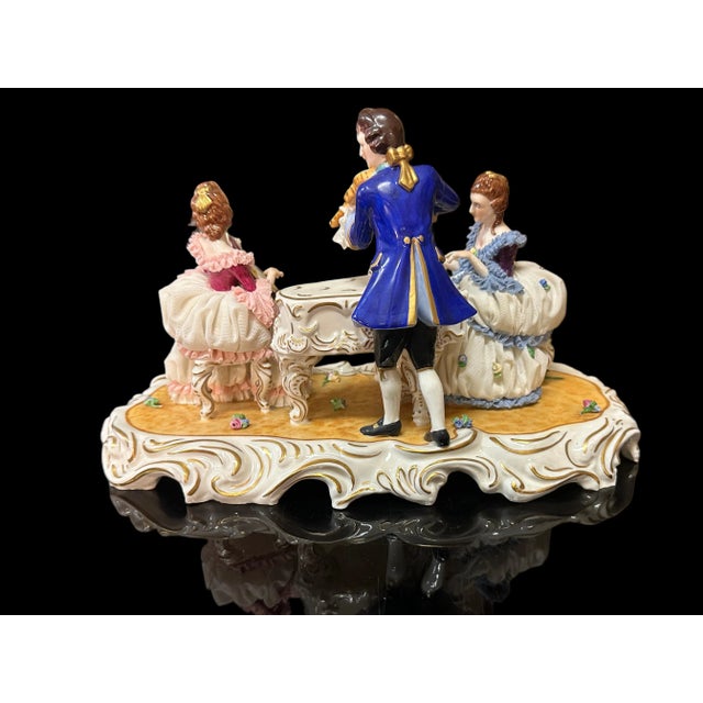 Muller Volksted Porcelain, 3 Figures, Piano, 1907-1949 For Sale - Image 4 of 11