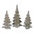 Set of 3 Vintage Silvestri Handcrafted Clear Glass Christmas Trees For Sale