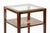 Antique French Art Nouveau Handpainted Mahogany Small Wood & Glass Side Table For Sale - Image 4 of 11
