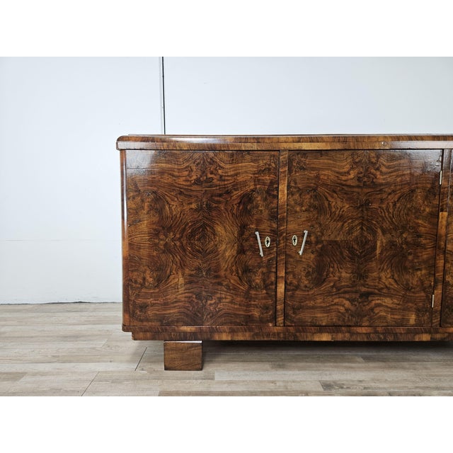 Art Deco Three-Door Walnut Burl Sideboard, 1940 For Sale - Image 12 of 18