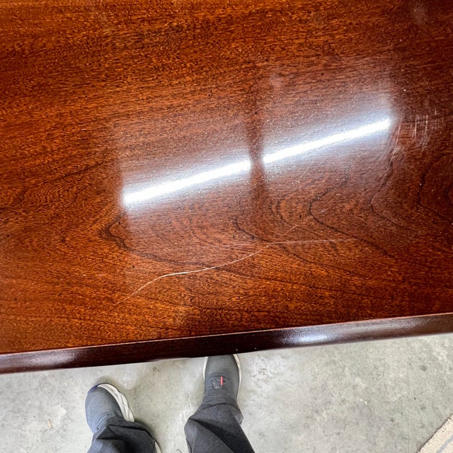 Thomasville Mahogany Two Drawer Large Size Nightstand/ Side Table - A Pair For Sale - Image 11 of 12